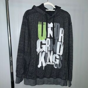 ECKO UNLTD gray Hoodie Sweatshirt Underground Kings Sz XL Y2K hip hop